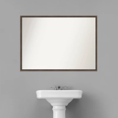 39" X 28" Non-Beveled Hardwood Wedge Wood Bathroom Wall Mirror Mocha Brown - Amanti Art 6 39" X 28" Non-Beveled Hardwood Wedge Wood Bathroom Wall Mirror Mocha Brown - Amanti Art - Image 6