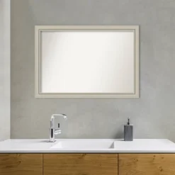 40" X 28" Non-Beveled Romano Silver Narrow Wood Bathroom Wall Mirror - Amanti Art 14 40" X 28" Non-Beveled Romano Silver Narrow Wood Bathroom Wall Mirror - Amanti Art -Shower Room Store GUEST 879f40a2 8c9a 4a0a ba71 b2a693a174f5