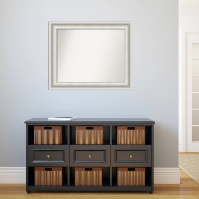 34" X 28" Non-Beveled Parlor White Bathroom Wall Mirror - Amanti Art 4 34" X 28" Non-Beveled Parlor White Bathroom Wall Mirror - Amanti Art - Image 4