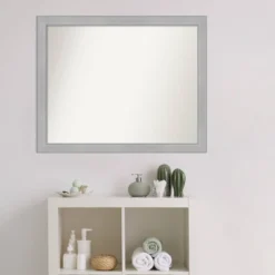 31" X 25" Non-Beveled Vista Brushed Nickel Narrow Bathroom Wall Mirror - Amanti Art 13 31" X 25" Non-Beveled Vista Brushed Nickel Narrow Bathroom Wall Mirror - Amanti Art -Shower Room Store GUEST 894947ab 37af 403f be67 8751afdaa75c