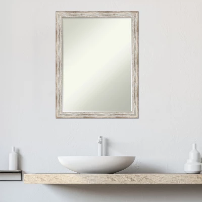Amanti Art Distressed Cream Petite Bevel Wood Bathroom Wall Mirror 26.5 X 20.5 In. 9 Amanti Art Distressed Cream Petite Bevel Wood Bathroom Wall Mirror 26.5 X 20.5 In. - Image 9