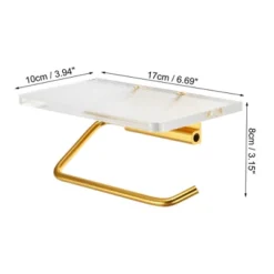 Unique Bargains Wall Mount Aluminum Acrylic Bathroom Toilet Paper Holder Gold Tone Clear 1 Pcs -Shower Room Store GUEST 8a18aa24 a63f 4a24 ad44 c37f127f2510