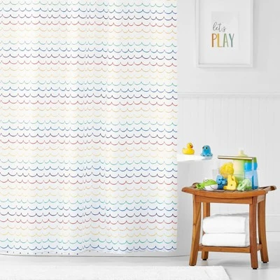 MDesign Fabric Shower Curtain, Medallion Print 1 MDesign Fabric Shower Curtain, Medallion Print