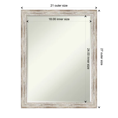 Amanti Art Distressed Cream Petite Bevel Wood Bathroom Wall Mirror 26.5 X 20.5 In. 3 Amanti Art Distressed Cream Petite Bevel Wood Bathroom Wall Mirror 26.5 X 20.5 In. - Image 3