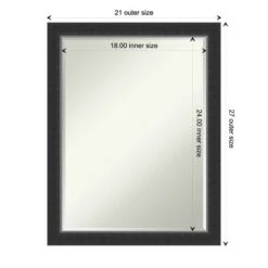 Amanti Art Corvino Black Narrow Petite Bevel Wood Bathroom Wall Mirror 27 X 21 In. -Shower Room Store GUEST 8ae985ca 7d04 42c6 9fc0 0e5539490bb5