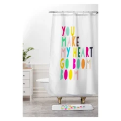 Hello Sayang You Make My Heart Go Boom Boom Bath Rugs And Mats White 24" X 36" - Deny Designs