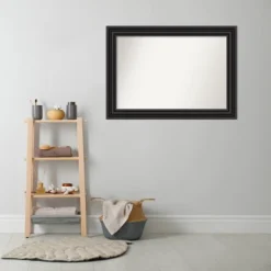 42" X 30" Non-Beveled Colonial Bathroom Wall Mirror Black - Amanti Art 14 42" X 30" Non-Beveled Colonial Bathroom Wall Mirror Black - Amanti Art -Shower Room Store GUEST 8d0153c0 e3e9 463e 9515 d6ca1f360e53