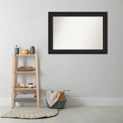 42" X 30" Non-Beveled Colonial Bathroom Wall Mirror Black - Amanti Art 7 42" X 30" Non-Beveled Colonial Bathroom Wall Mirror Black - Amanti Art - Image 7