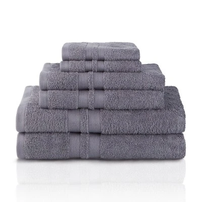 Cotton 6 Piece Bath Towel Set, Plush And Quick Drying, Classic Ionic Jacquard Border And Embroidered Trim By Blue Nile Mills 10 Cotton 6 Piece Bath Towel Set, Plush And Quick Drying, Classic Ionic Jacquard Border And Embroidered Trim By Blue Nile Mills - Image 10