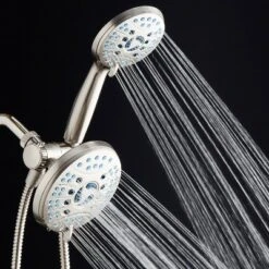High Pressure 50 Mode Rain And Handheld Three Way Shower Head Combo Nickel - Aquabar -Shower Room Store GUEST 8dcc9e74 c71a 4c75 a42b 0c101a197da8