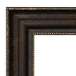 Amanti Art Stately Bronze Petite Bevel Bathroom Wall Mirror 30.25 X 24.25 In.