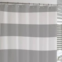 Stripe Shower Curtain Gray - Cassadecor