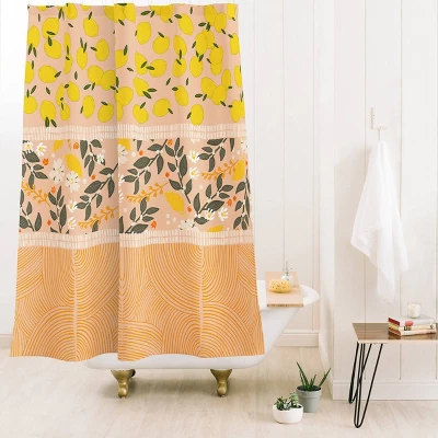 Blush Lemons Shower Curtain Beige - Deny Designs 1 Blush Lemons Shower Curtain Beige - Deny Designs