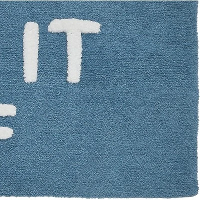 Kate Aurora Dorm Basics "Take It Off" Blue Typography Soft Tufted Oversized Bath Rug Runner - 2'x5' 4 Kate Aurora Dorm Basics "Take It Off" Blue Typography Soft Tufted Oversized Bath Rug Runner - 2'x5' - Image 4