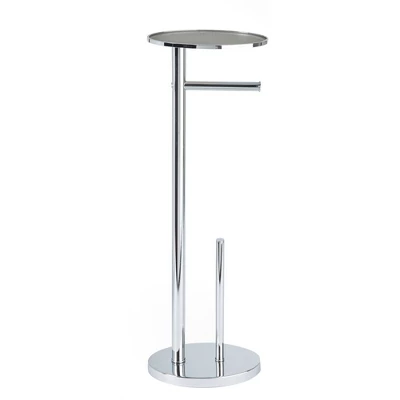 Ovo Multi Functional Toilet Caddy With Toilet Tissue Roll Reserve And Multi Use Tray Chrome - Better Living Products 1 Ovo Multi Functional Toilet Caddy With Toilet Tissue Roll Reserve And Multi Use Tray Chrome - Better Living Products