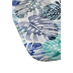 Ninola Design Tropical Jungle Leaves Memory Foam Bath Mat Blue - Deny Designs