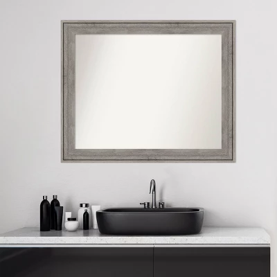 33" X 27" Non-Beveled Regis Barnwood Gray Wood Bathroom Wall Mirror - Amanti Art 6 33" X 27" Non-Beveled Regis Barnwood Gray Wood Bathroom Wall Mirror - Amanti Art - Image 6