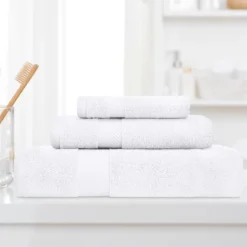 Contemporary Quick-Drying Zero-Twist Cotton 3-Piece Towel Set - Blue Nile Mills