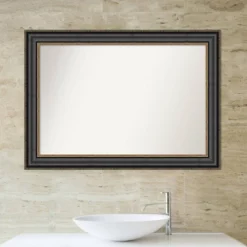 42" X 30" Non-Beveled Thomas Black Bronze Bathroom Wall Mirror - Amanti Art -Shower Room Store GUEST 9a3a0778 87a2 4982 8803 16c969f8a55d