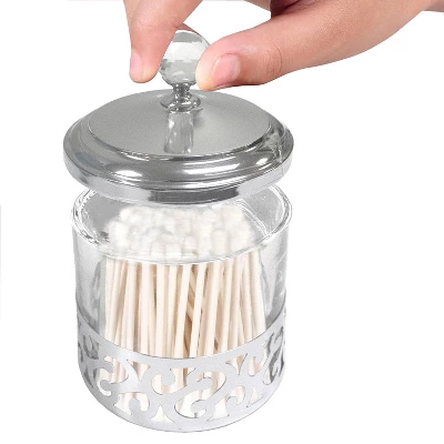 Scroll Cotton Jar Silver - Popular Bath Popular Home 2 Scroll Cotton Jar Silver - Popular Bath Popular Home - Image 2