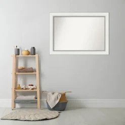 42" X 30" Non-Beveled Eva Bathroom Wall Mirror White - Amanti Art 14 42" X 30" Non-Beveled Eva Bathroom Wall Mirror White - Amanti Art -Shower Room Store GUEST a04d949c baf4 4de0 9573 29e66d1684d1