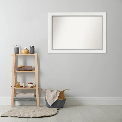42" X 30" Non-Beveled Eva Bathroom Wall Mirror White - Amanti Art 7 42" X 30" Non-Beveled Eva Bathroom Wall Mirror White - Amanti Art - Image 7