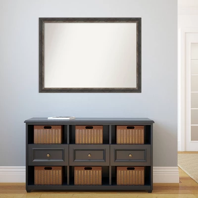 42" X 31" Non-Beveled Bark Rustic Char Narrow Bathroom Wall Mirror Dark Brown - Amanti Art 4 42" X 31" Non-Beveled Bark Rustic Char Narrow Bathroom Wall Mirror Dark Brown - Amanti Art - Image 4