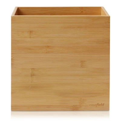 Casafield Bamboo Waste Basket, Rectangular Narrow Trash Can For Bathroom, Bedroom, Office 1 Casafield Bamboo Waste Basket, Rectangular Narrow Trash Can For Bathroom, Bedroom, Office