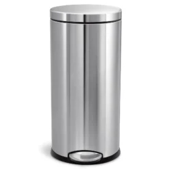 Simplehuman 30L Round Step Trash Can Brushed Stainless Steel