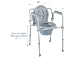 MPM 3-in-1 Folding Bedside Commode, Heavy Duty Steel, Toilet Seat Chair Clip On Seat, Raised Toilet Seat, Height Adjustable, Porta Potty For Adults -Shower Room Store GUEST a3d0d2ab 52ad 49a3 b15b 53fe4d446dba