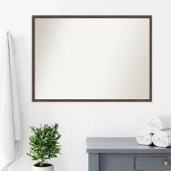 39" X 28" Non-Beveled Hardwood Wedge Wood Bathroom Wall Mirror Mocha Brown - Amanti Art 15 39" X 28" Non-Beveled Hardwood Wedge Wood Bathroom Wall Mirror Mocha Brown - Amanti Art -Shower Room Store GUEST a5e2d164 6688 4d97 bd4d 37dc1564bd3e
