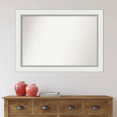 42" X 30" Non-Beveled Eva Bathroom Wall Mirror White - Amanti Art 6 42" X 30" Non-Beveled Eva Bathroom Wall Mirror White - Amanti Art - Image 6