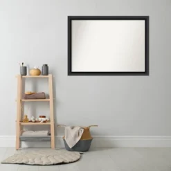 42" X 31" Non-Beveled Nero Wood Bathroom Wall Mirror Black - Amanti Art -Shower Room Store GUEST a7b0e754 7e84 4348 8fa1 fd3f4a2e898e