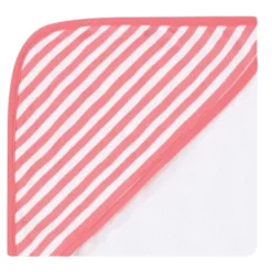 Hudson Baby Infant Girl Cotton Rich Hooded Towels, Coral Flamingo, One Size