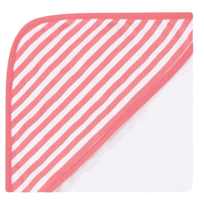 Hudson Baby Infant Girl Cotton Rich Hooded Towels, Coral Flamingo, One Size 1 Hudson Baby Infant Girl Cotton Rich Hooded Towels, Coral Flamingo, One Size