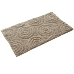 Knightsbridge Beautiful Circle Design Premium Quality Year Round Cotton With Non-Skid Back Bath Rug Stone -Shower Room Store GUEST ab3dc303 5006 4c14 9a94 04594e8e9e9c
