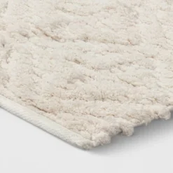 Shower Room Store 6 Textured Diamond Shag Bath Rug Cream - Opalhouseâ„¢
