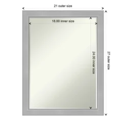 Amanti Art Vista Brushed Nickel Narrow Petite Bevel Bathroom Wall Mirror 26.5 X 20.5 In. -Shower Room Store GUEST afbd49e3 e343 4530 a54f 8f8211dc3024