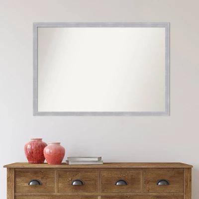 38" X 26" Non-Beveled Grace Narrow Bathroom Wall Mirror Brushed Nickel - Amanti Art 5 38" X 26" Non-Beveled Grace Narrow Bathroom Wall Mirror Brushed Nickel - Amanti Art - Image 5