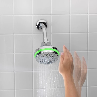 1.8 GPM Four Function Wall Mount Wave Sensor Shower Head With Temp LED Chrome - Tosca 1 1.8 GPM Four Function Wall Mount Wave Sensor Shower Head With Temp LED Chrome - Tosca