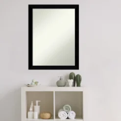 Black Museum Non-Beveled Wood Bathroom Wall Mirror -Shower Room Store GUEST b3840a81 fd0d 44d6 8d49 2be4f5dd199c
