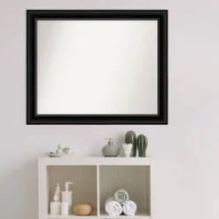 32" X 26" Non-Beveled Corded Bathroom Wall Mirror Black - Amanti Art 13 32" X 26" Non-Beveled Corded Bathroom Wall Mirror Black - Amanti Art -Shower Room Store GUEST b42d1db8 5db0 4115 8bf5 679d775c29d4