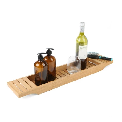 Bamboo Bathroom Organizer Brown - Mind Reader 1 Bamboo Bathroom Organizer Brown - Mind Reader