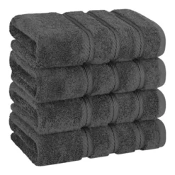 American Soft Linen 4 Pack Hand Towel Set, 100% Cotton, 16 Inch By 28 Inch, Hand Face Towels For Bathroom -Shower Room Store GUEST b704f96d dc93 4cd7 8587 9a7afa7430a8
