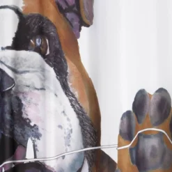 Floss Dog Shower Curtain White/Brown - Allure Home Creations -Shower Room Store GUEST b73a2adb 5ef2 47d9 87c0 932c32a7f022