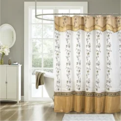 Kate Aurora Royal Living Embroidered Floral Sheer On Taffeta Layered Fabric Shower Curtain -Shower Room Store GUEST b87f97ed f53c 4a46 8977 9afeffc2c1b3
