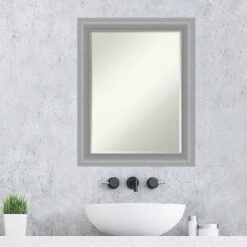 Amanti Art Peak Polished Nickel Narrow Petite Bevel Bathroom Wall Mirror 28.5 X 22.5 In. 12 Amanti Art Peak Polished Nickel Narrow Petite Bevel Bathroom Wall Mirror 28.5 X 22.5 In. -Shower Room Store GUEST b9905824 f16d 4f2b a142 d9115bf98ce4