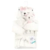 Hudson Baby Unisex Baby Plush Bathrobe And Toy Set, Gingham Bear Girl, One Size