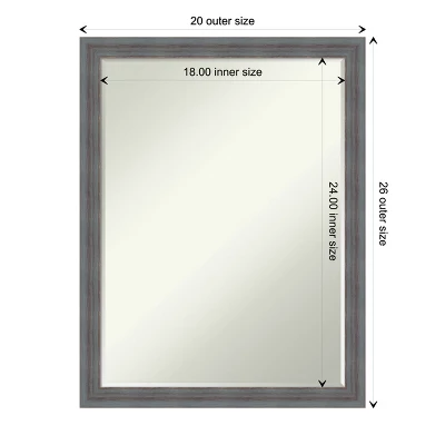 Amanti Art Dixie Grey Rustic Petite Bevel Wood Bathroom Wall Mirror 26.25 X 20.25 In. 3 Amanti Art Dixie Grey Rustic Petite Bevel Wood Bathroom Wall Mirror 26.25 X 20.25 In. - Image 3