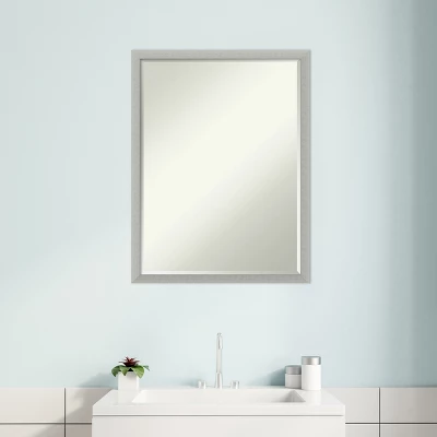 Amanti Art Silver Leaf Petite Bevel Wood Bathroom Wall Mirror 25.5 X 19.5 In. 5 Amanti Art Silver Leaf Petite Bevel Wood Bathroom Wall Mirror 25.5 X 19.5 In. - Image 5